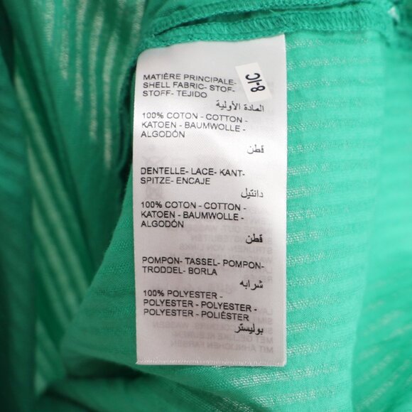 MAISON 123 Paris Clotilde Blouse V-Neck Subtle Texture Vibrant Green Size L - Picture 7 of 7